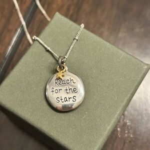 Brighton Womens Necklace Reach for the Stars Pendant Silver 16 - 18 Inch